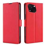 For Itel A50C 4G Ultra-thin Voltage Side Buckle Horizontal Flip Leather Phone Case(Red)