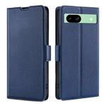 For Google Pixel 8a Ultra-thin Voltage Side Buckle Horizontal Flip Leather Phone Case(Blue)
