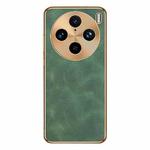 For vivo X100 Pro Electroplating Lambskin Leather Phone Case(Green)