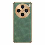 For vivo X100 Electroplating Lambskin Leather Phone Case(Green)