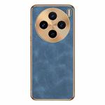 For vivo X100 Electroplating Lambskin Leather Phone Case(Blue)