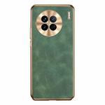 For vivo X90 Electroplating Lambskin Leather Phone Case(Green)