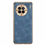For vivo X90 Electroplating Lambskin Leather Phone Case(Blue)