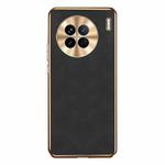 For vivo X90 Electroplating Lambskin Leather Phone Case(Black)