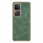 For vivo S18 / S18 Pro Electroplating Lambskin Leather Phone Case(Green)