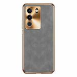 For vivo S17 Electroplating Lambskin Leather Phone Case(Grey)