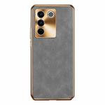 For vivo S16 Pro Electroplating Lambskin Leather Phone Case(Grey)