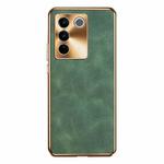 For vivo S16 Electroplating Lambskin Leather Phone Case(Green)