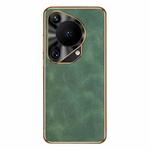 For Huawei Pura 70 Ultra Electroplating Lambskin Leather Phone Case(Green)