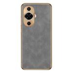 For Huawei nova 12 Lite / 12 Active Electroplating Lambskin Leather Phone Case(Grey)