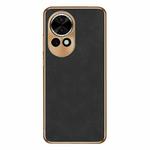 For Huawei nova 12 Pro / 12 Ultra Electroplating Lambskin Leather Phone Case(Black)