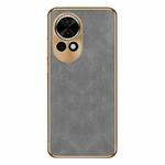 For Huawei nova 12 Pro / 12 Ultra Electroplating Lambskin Leather Phone Case(Grey)