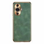 For Huawei nova 11 Pro / 11 Ultra Electroplating Lambskin Leather Phone Case(Green)