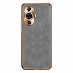For Huawei nova 11 Pro / 11 Ultra Electroplating Lambskin Leather Phone Case(Grey)