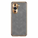 For Huawei nova 10 Electroplating Lambskin Leather Phone Case(Grey)