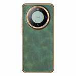 For Huawei Mate 60 Pro Electroplating Lambskin Leather Phone Case(Green)