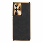 For Huawei P40 Pro Electroplating Lambskin Leather Phone Case(Black)