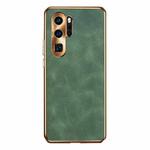 For Huawei P30 Pro Electroplating Lambskin Leather Phone Case(Green)