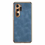 For Huawei P30 Pro Electroplating Lambskin Leather Phone Case(Blue)