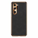For Huawei P30 Pro Electroplating Lambskin Leather Phone Case(Black)