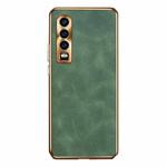 For Huawei P30 Electroplating Lambskin Leather Phone Case(Green)