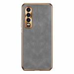 For Huawei P30 Electroplating Lambskin Leather Phone Case(Grey)