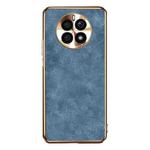 For Huawei Mate 50 Pro Electroplating Lambskin Leather Phone Case(Blue)