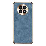 For Huawei Mate 50 Electroplating Lambskin Leather Phone Case(Blue)