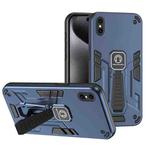 For iPhone XS Max Shockproof Holder Phone Case(Blue)