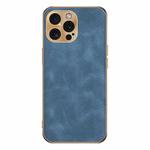 For iPhone 12 Pro Electroplating Lambskin Leather Phone Case(Blue)