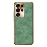 For Samsung Galaxy S23 Ultra 5G Electroplating Lambskin Leather Phone Case(Green)