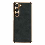 For Samsung Galaxy S23+ 5G Electroplating Lambskin Leather Phone Case(Black)