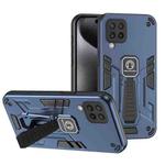For Samsung Galaxy A22 4G Shockproof Holder Phone Case(Blue)