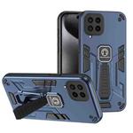 For Samsung Galaxy M53 5G Shockproof Holder Phone Case(Blue)