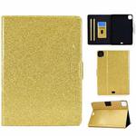 For iPad Pro 11 2024 Varnish Glitter Powder Smart Leather Tablet Case(Yellow)