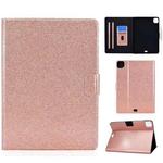 For iPad Pro 11 2024 Varnish Glitter Powder Smart Leather Tablet Case(Rose Gold)