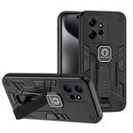 For Xiaomi Redmi Note 12 4G Shockproof Holder Phone Case(Black)