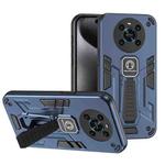 For Honor X9 Shockproof Holder Phone Case(Blue)