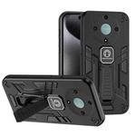 For Honor X9a Shockproof Holder Phone Case(Black)