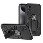 For Motorola Moto G 2023 Shockproof Holder Phone Case(Black)