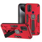 For Motorola Moto G Play 2023 Shockproof Holder Phone Case(Red)