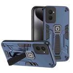 For Motorola Moto G Power 2024 Shockproof Holder Phone Case(Blue)