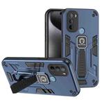 For Motorola Moto G31 Shockproof Holder Phone Case(Blue)