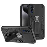 For Tecno Pova 4 Pro 2 in 1 Shockproof Holder Phone Case(Black)