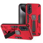 For Tecno Pova 4 Pro 2 in 1 Shockproof Holder Phone Case(Red)