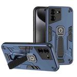 For Tecno Pova 5 Pro 2 in 1 Shockproof Holder Phone Case(Blue)