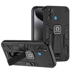 For Tecno Pova Neo 2 in 1 Shockproof Holder Phone Case(Black)