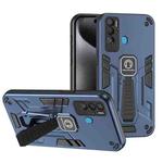 For Tecno Pova Neo 2 in 1 Shockproof Holder Phone Case(Blue)