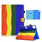 For iPad Pro 11 2024 Painted Stitching Smart Leather Tablet Case(Rainbow)