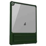 For iPad 10.2 2021 / 2020 Transparent PC Hybrid TPU Tablet Case with Holder(Army Green)